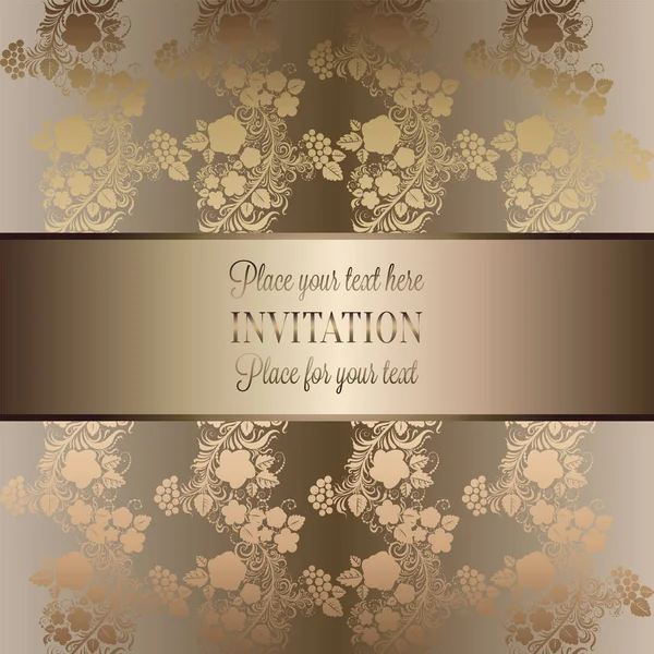 Modèle Invitation Mariage Baroque Vintage Avec Fond Papillon Décoration Traditionnelle — Image vectorielle