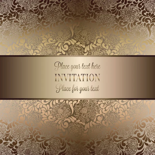 Modèle Invitation Mariage Baroque Vintage Avec Fond Papillon Décoration Traditionnelle — Image vectorielle