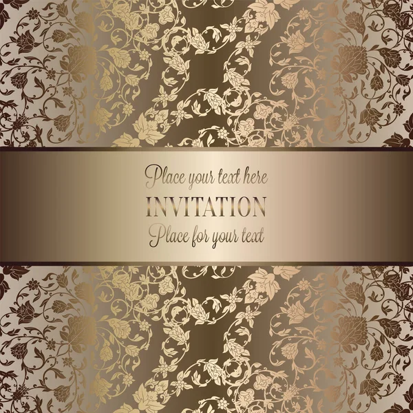 Vintage Baroque Wedding Invitation Template Butterfly Background Traditional Decoration Wedding — Stock Vector