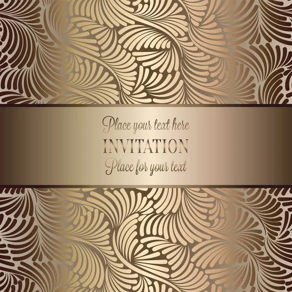 Modèle Invitation Mariage Baroque Vintage Avec Fond Papillon Décoration Traditionnelle — Image vectorielle