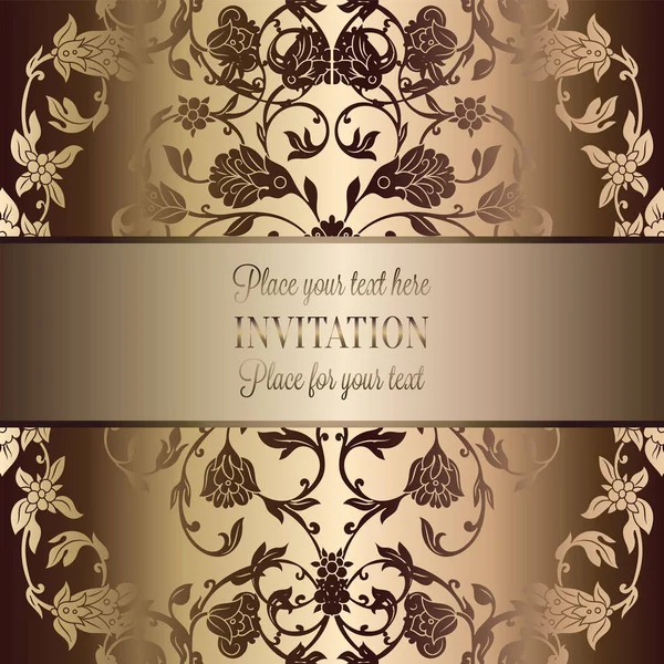 Vintage Barok Bruiloft Uitnodiging Sjabloon Met Vlinder Achtergrond Traditionele Decoratie — Stockvector