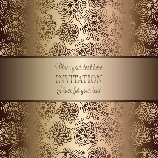 Modèle Invitation Mariage Baroque Vintage Avec Fond Papillon Décoration Traditionnelle — Image vectorielle