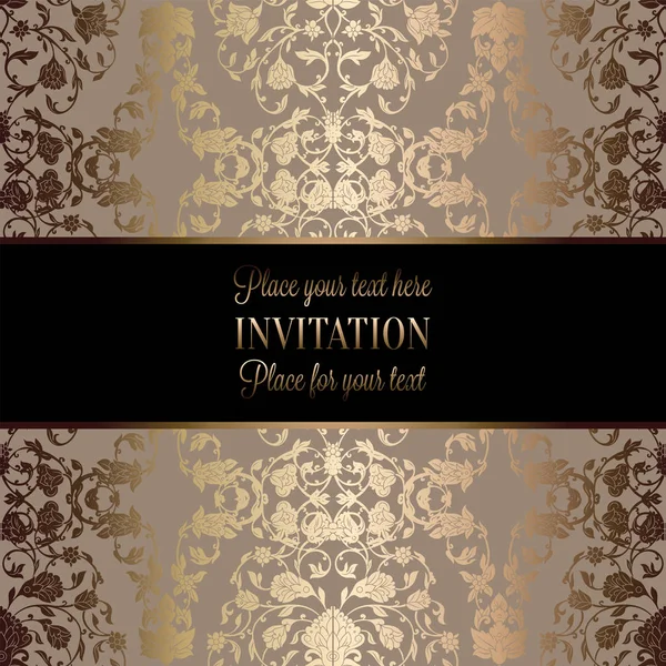 Vintage Baroque Wedding Invitation Template Butterfly Background Traditional Decoration Wedding — Stock Vector