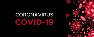 Çizgi film konsepti Coronavirus logosu kırmızı COVID-19 nCov 2019 virüs çizimi