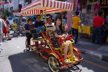 Penang, Malezya - 29 Ocak 2017: Penang Adası, 2008 yılında UNESCO Dünya Kültür Mirası Sitesi olarak listelenen Malezya 'nın en turistik yerlerinden biri.
