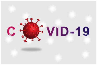 Covid-19 veya Coronavirus 2019-ncov hastalıklı hücreler. Covid-19 Corona virüsü salgını ve salgın hastalık riski kavramı. Virüsten korunmak için evde kal.