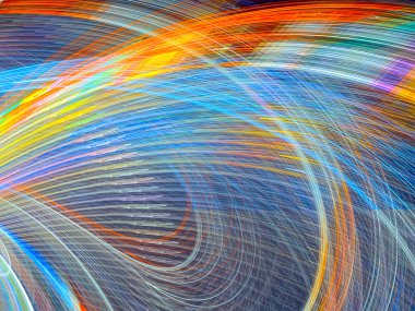 Soyut dalgalar ve eğriler - dijital olarak oluşturulan görüntü