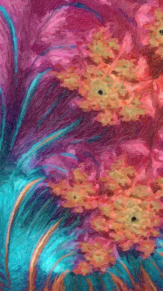 Bukiet kwiatów - streszczenie cyfrowo wygenerowany obraz — Zdjęcie stockowe