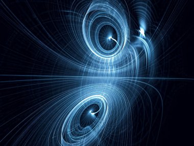 Soyut halkalar ve yansıma - dijital olarak oluşturulan görüntü