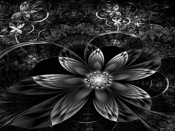 抽象的なフラクタル花 - デジタル生成 — ストック写真