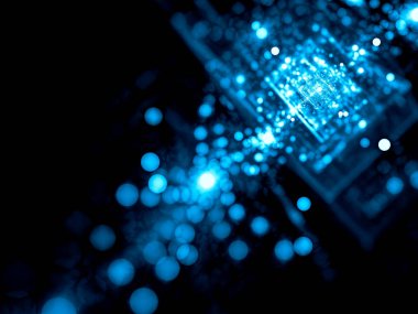 Teknoloji kabarcıklar bulanıklık - soyut dijital görüntü oluşturulan