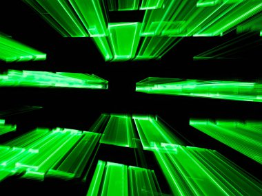 Dikdörtgenler - soyut dijital olarak uçan oluşturulan görüntü