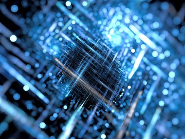 Çizikler ve bubbles - soyut dijital görüntü oluşturulan