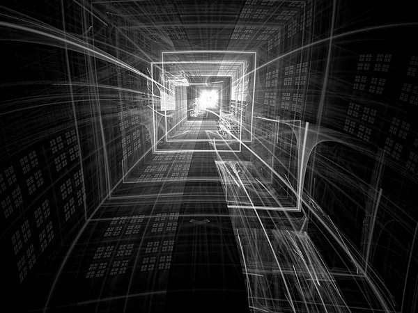 Túnel tecnológico - imagem gerada digitalmente abstrata — Fotografia de Stock