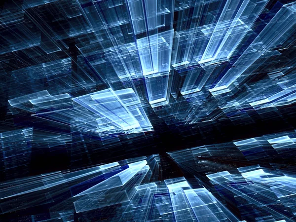 Dikdörtgenler - soyut dijital olarak uçan oluşturulan görüntü