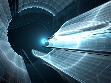 Teknoloji tünel - soyut dijital görüntü oluşturulan