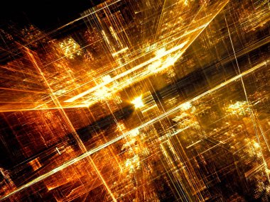 Gelecek şehir - soyut dijital görüntü oluşturulan