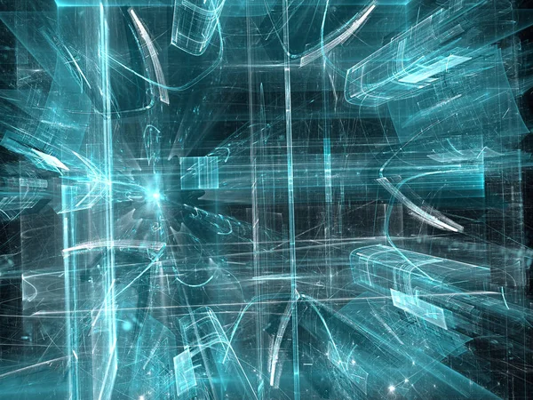 Glas tunneln - abstrakt digitalt genererade bilden — Stockfoto