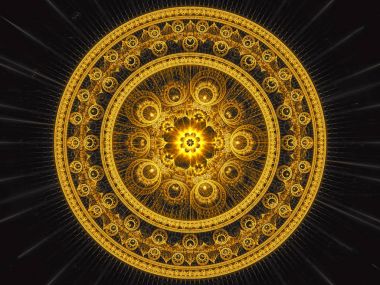 Fraktal mandala - soyut dijital görüntü oluşturulan