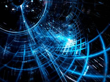 Çapraz tünel - soyut dijital görüntü oluşturulan