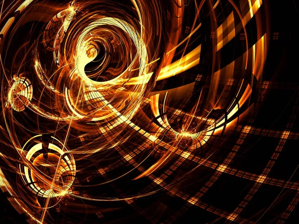 Túnel dourado - imagem gerada digitalmente abstrata — Fotografia de Stock