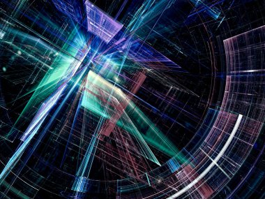 Fütüristik portal - soyut dijital görüntü oluşturulan