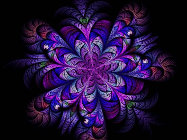 Abstract flower with layered petals - digitally generated image