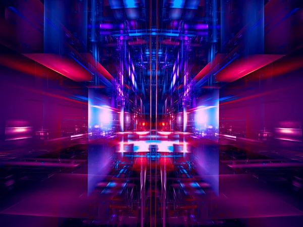 Soyut fütüristik yapı - dijital olarak üretilen 3d illüstrasyon