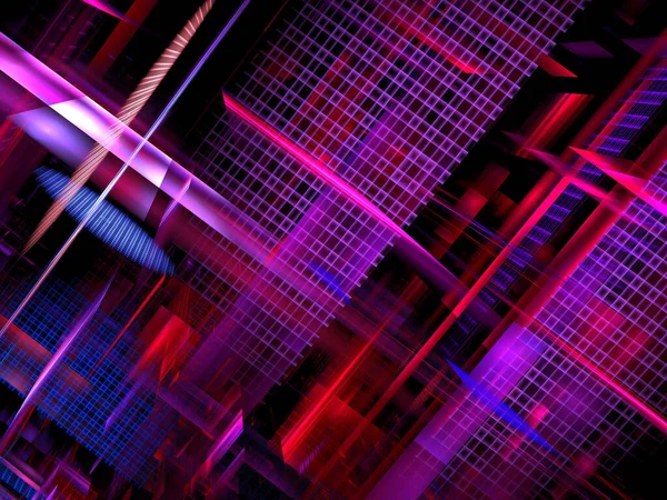 Padrão de tecnologia abstrato witn grid - ilustração 3d gerado digitalmente — Fotografia de Stock