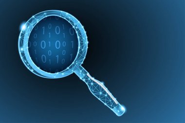 Sıfır ve bir numaralı ikili kod üzerine büyüteç