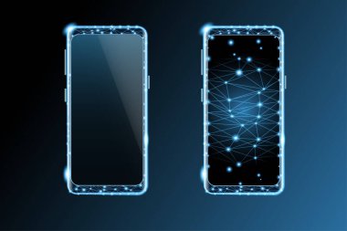 Boş ekran ile cep telefonu - ön görünüm vektör illüstrasyonu