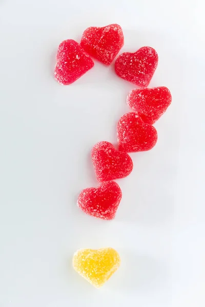 Marmalade Shape Heart Valentine Day Question Mark Marriage Proposal — Stock Photo, Image
