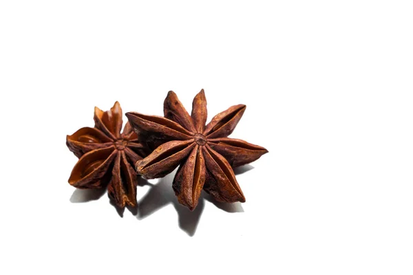 Fragrant Anise Isolated White Background Two Stars Dried Anise Isolated — Stock Photo, Image