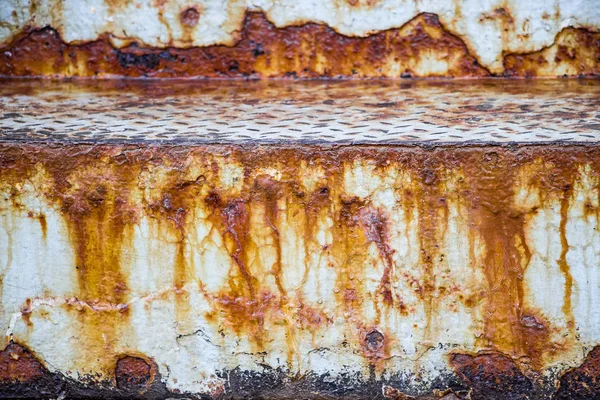 Texture Old Rusty Metal Streaks Rust White Background Use Design — Stock Photo, Image