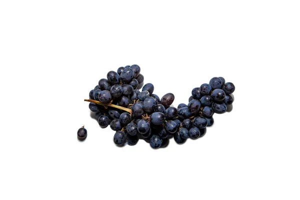 Bunches Dark Grapes Isolated White Background Dark Grapes Ingredient Making — Stock fotografie