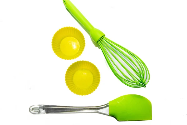 Set Silicone Cooking Utensils Isolated White Background — Stock Photo, Image