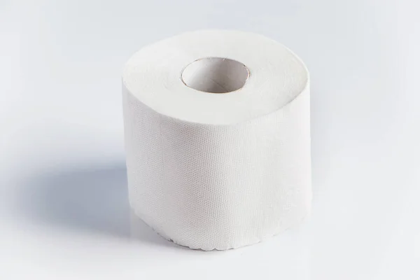 One Roll Toilet Paper White Background Panic Purchase Essential Goods — Stock Photo, Image