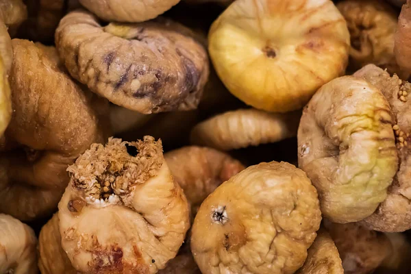 Vendiendo Higos Secos Supermercado Cerrar Las Frutas Para Una Dieta — Foto de Stock