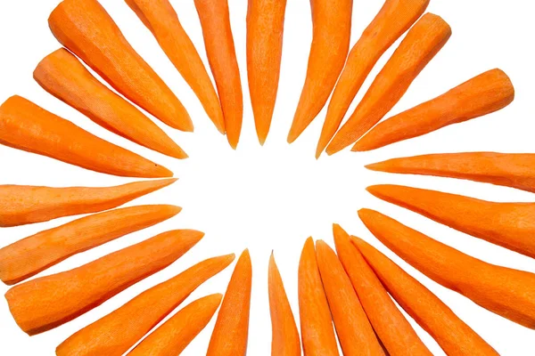 Fresh Peeled Carrots Close White Background Vegetables Healthy Diet Carrot — Stock Photo, Image