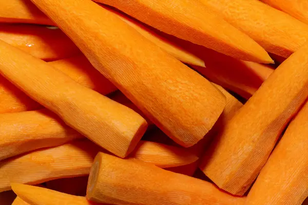 Zanahorias Naranja Peladas Frescas Cerca Verduras Para Una Dieta Saludable — Foto de Stock