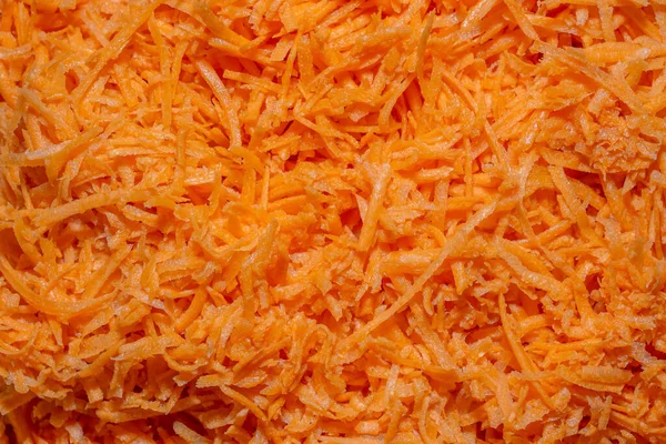Zanahorias Ralladas Primer Plano Antecedentes Verduras Naranja Ralladas — Foto de Stock