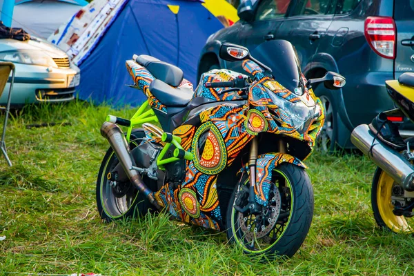 Festival International Moto Belles Motos Sont Garées Milieu Camping 2019 — Photo