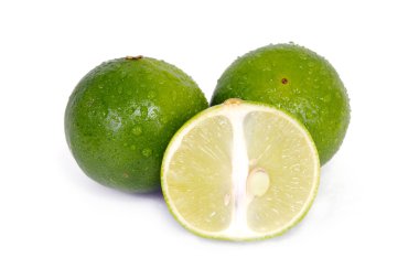 Yarım limon veya limon meyve ve kısmi bölümleri çapraz 
