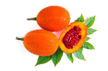 GAC meyve, portakal renkli bitkisel besinlerde Asya ile tipik ha