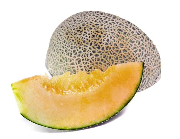 Cantaloupemelon eller Charentais melon isolerad på vit — Stockfoto