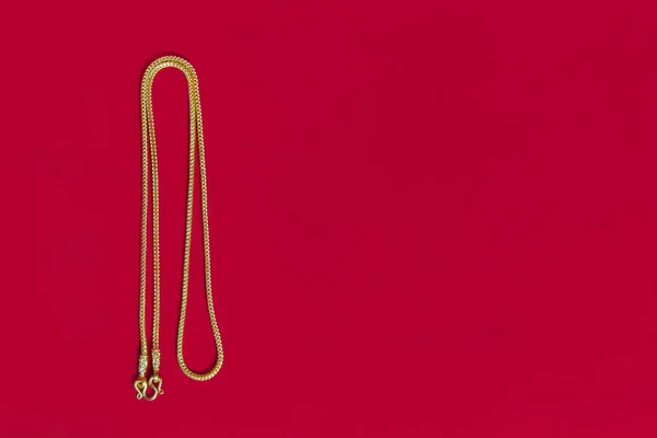 Gold necklace 96.5 percent Thai gold grade with gold hook isolat
