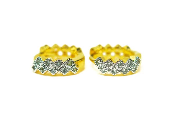 Gouden hanger cameo sieraden met diamant edelstenen geïsoleerd op wit — Stockfoto