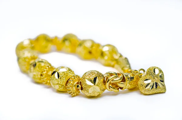 Bracelet en or 96,5 pour cent qualité or thaïlandais avec forme de coeur d'or — Photo