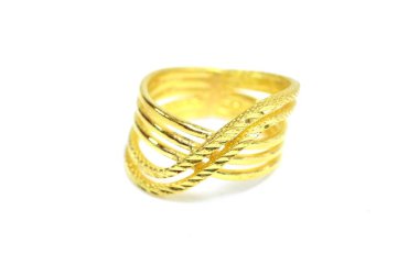 Altın kolye cameo fantezi yüzük takı üzerinde beyaz izole