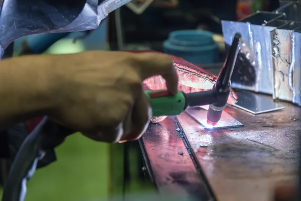 close-up the welding equipment